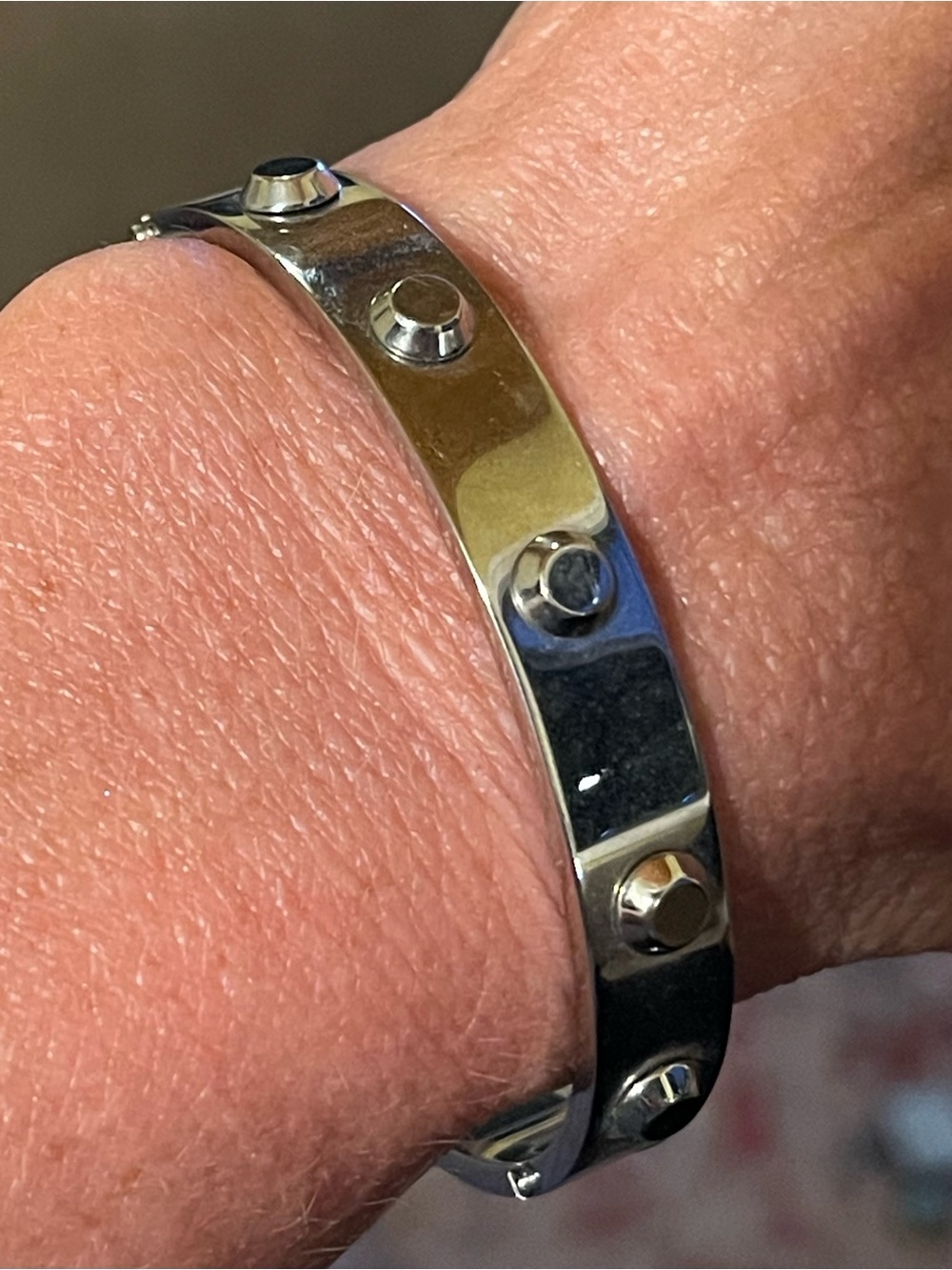 Michael Kors Silver-Tone Studded Bangle Bracelet